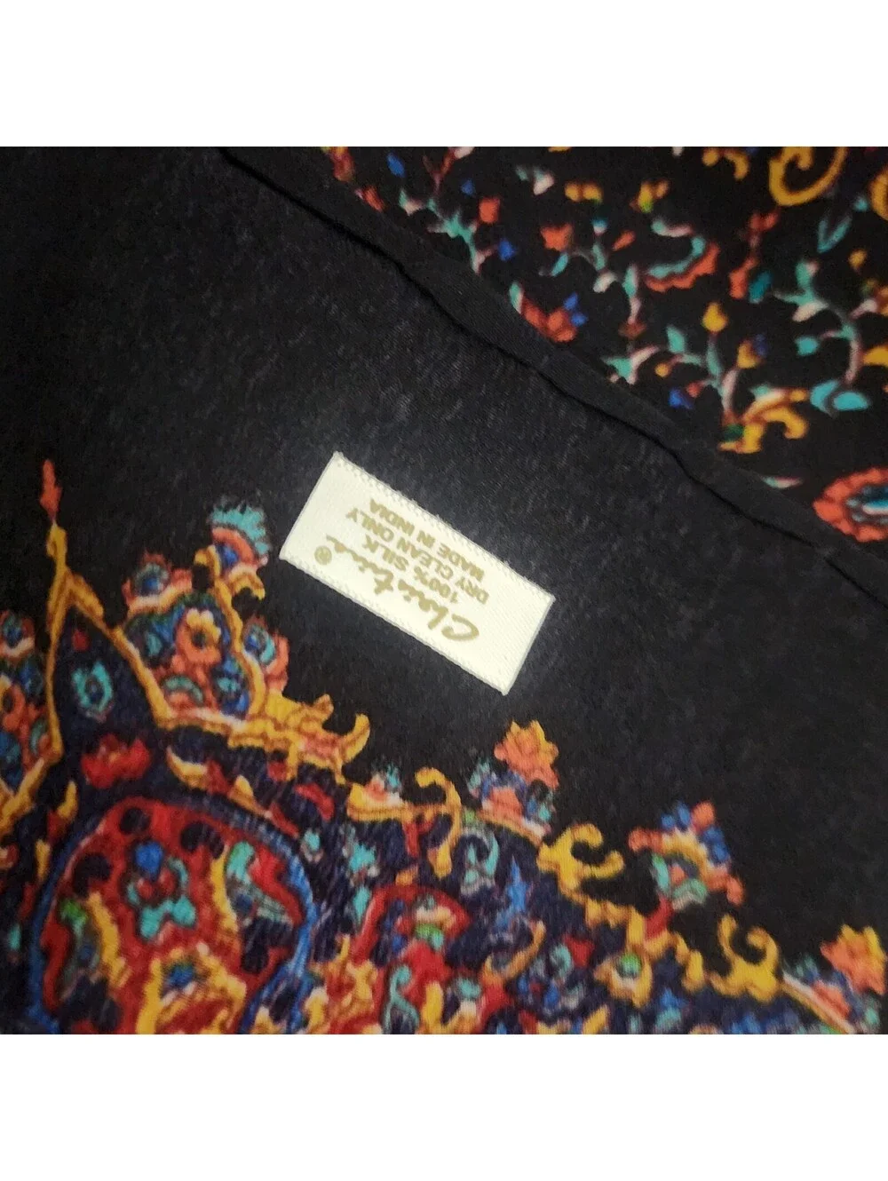 Vintage Christina Silk Scarf 42 X 40 Paisley Colorful Hippie Boho Square